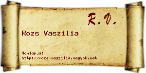 Rozs Vaszilia névjegykártya